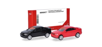 Herpa 014106 - H0 - Opel Coupé, schwarz/rot (2 Stück) - Bausatz